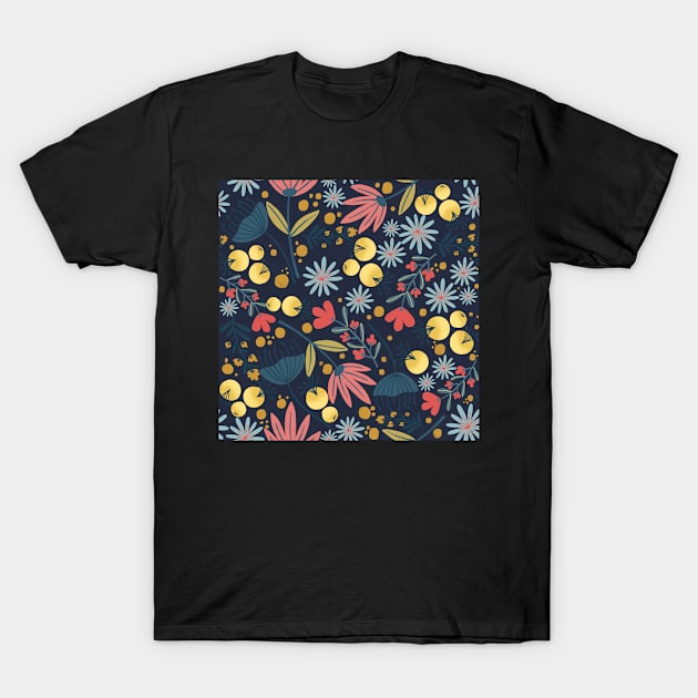 Spring has Sprung in Dark Background T-Shirt by DiorelleDesigns